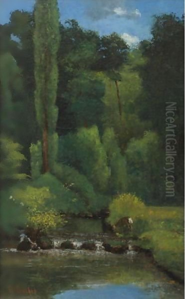 Ruisseau Dans La Foret Oil Painting by Gustave Courbet