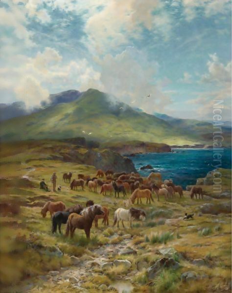 Highland Sunshine Oil Painting by Louis Bosworth Hurt