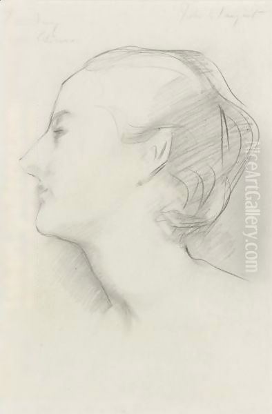 Study For Madame Gautreau Drinking A Toast Oil Painting by John Singer Sargent