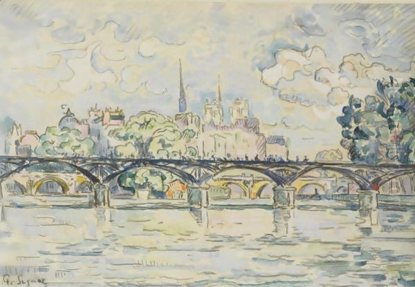 Paris, Le Pont Des Arts Oil Painting by Paul Signac