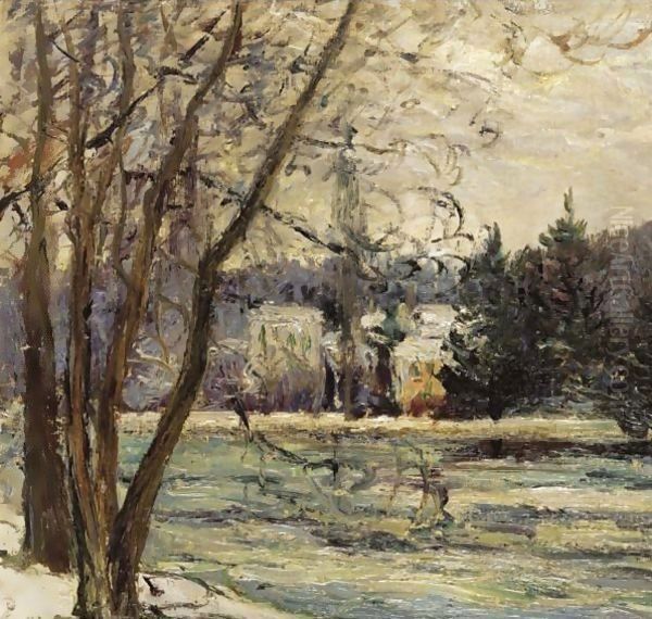 La Glace Etang Avray Oil Painting by Maxime Maufra