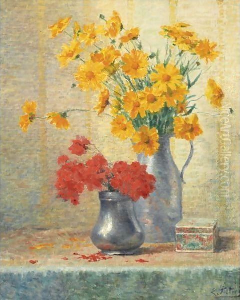 Vase De Fleurs Oil Painting by Evert Pieters