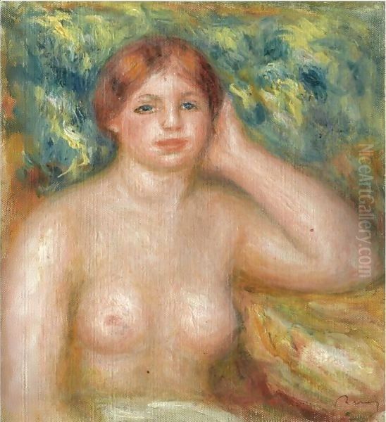 Buste De Femme Nue Oil Painting by Pierre Auguste Renoir