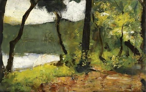 Lake In Mark Brandenburg Oil Painting by Lesser Ury