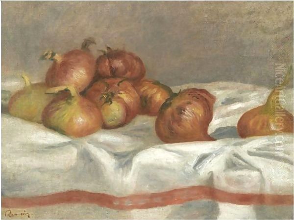 Nature Morte Aux Oignons Et Tomates Oil Painting by Pierre Auguste Renoir