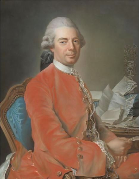 Portrait Of Johann Graf Fries Oil Painting by Alexander Roslin