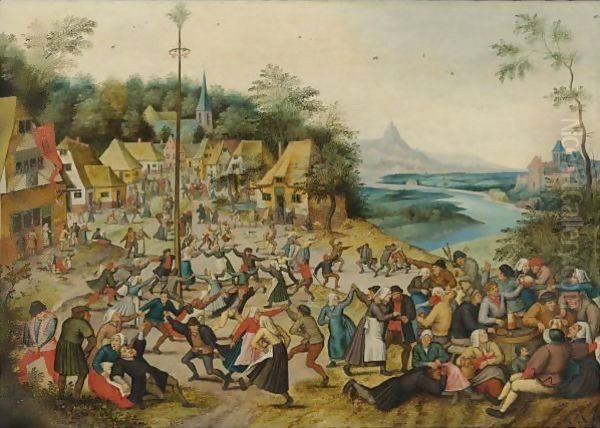 St. George's Kermis With The Dance Around The Maypole Oil Painting by Pieter The Younger Brueghel