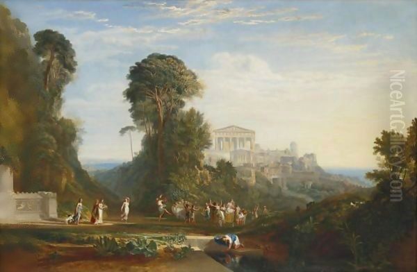 The Temple Of Jupiter Panellenius Restored Oil Painting by Joseph Mallord William Turner