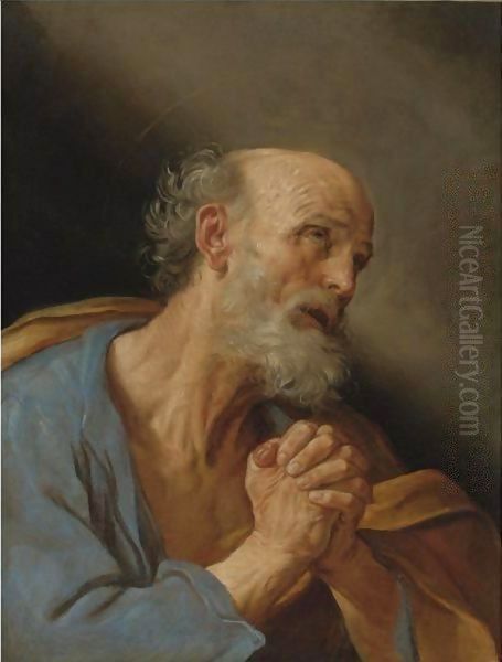 The Penitent Saint Peter Oil Painting by Guido Reni