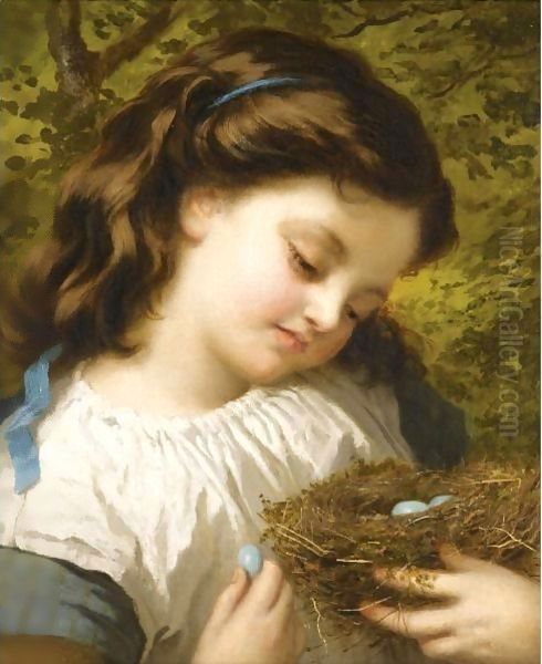 The Birds-Nest Oil Painting by Sophie Gengembre Anderson