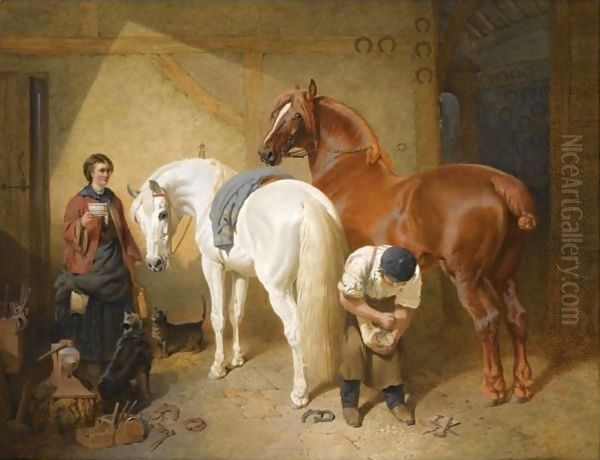 Shoeing Imaum Oil Painting by John Frederick Herring Snr