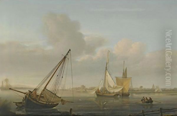 View Of Southampton, Taken From The Shore Towards Netley Abbey Oil Painting by Nicholas Pocock