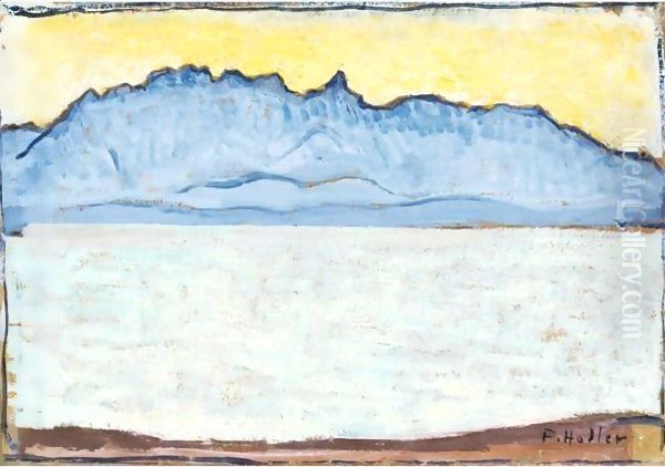 Stockhorn With Lake Thun Oil Painting by Ferdinand Hodler