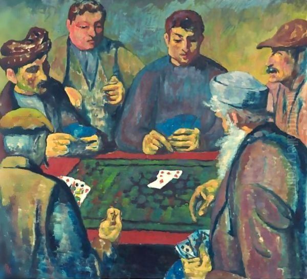 The Card Players Oil Painting by Giovanni Giacometti