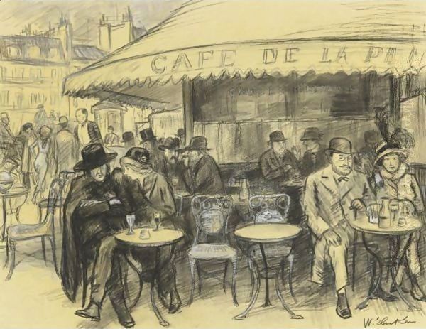 Cafe De La Paix Oil Painting by William Glackens