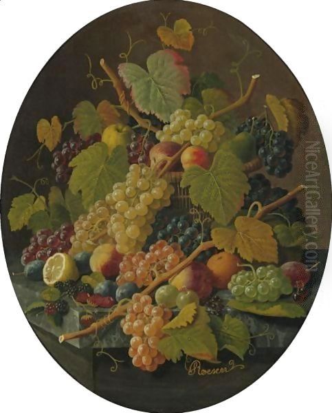 Still Life Of Fruit Oil Painting by Severin Roesen