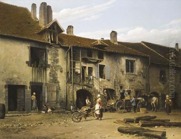 Le Village Oil Painting by Leon Legat