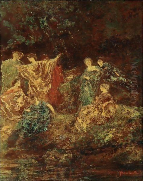 Festivite - Le Symposium Oil Painting by Adolphe Joseph Thomas Monticelli