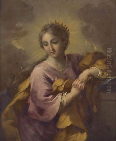 Saint Catherine Oil Painting by Michele Da Parma (see Rocca)