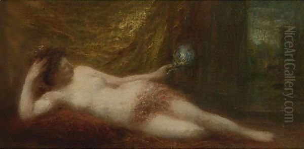 Odalisque A L'Ecran Oil Painting by Ignace Henri Jean Fantin-Latour