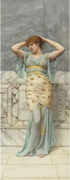 Beauty In A Marble Room Oil Painting by John William Godward