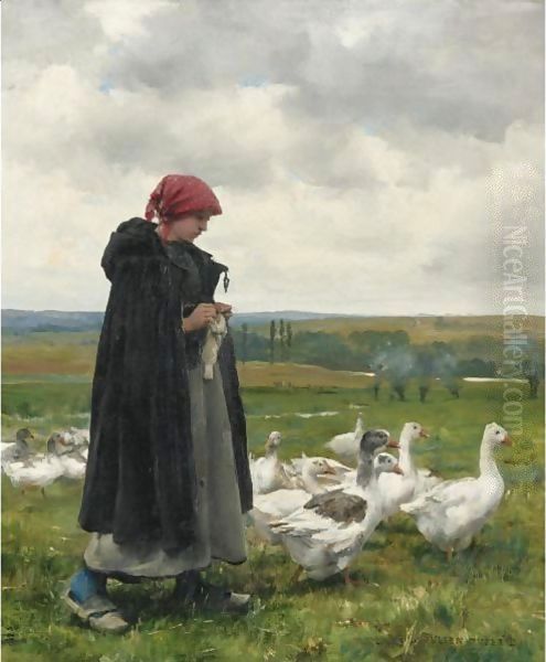 The Goose Girl Oil Painting by Julien Dupre