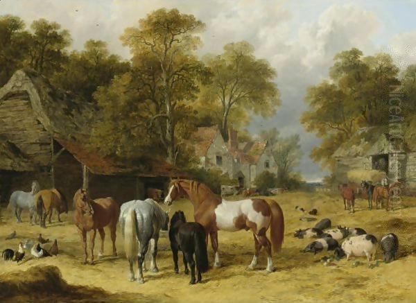 A Farmyard Oil Painting by John Frederick Herring Snr