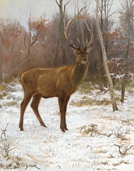 A Stag With Ten Tynes, On The Watch Oil Painting by Rosa Bonheur