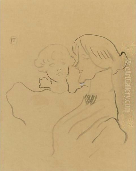 Les Deux Soeurs Legendaries Oil Painting by Henri De Toulouse-Lautrec