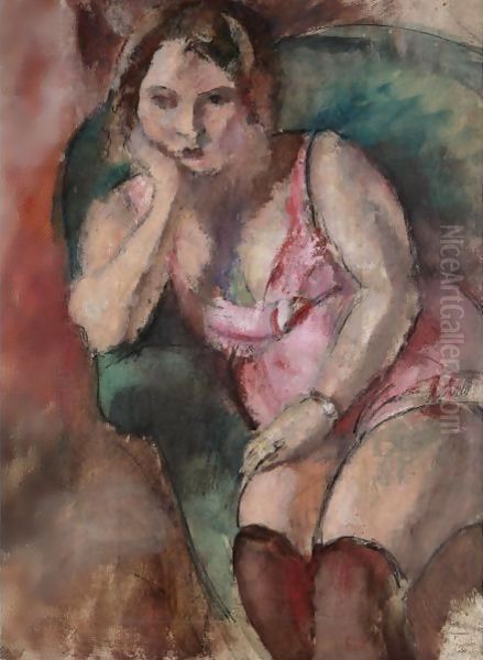 La Grosse Marcelle Oil Painting by Jules Pascin