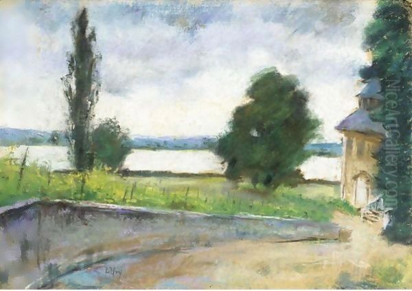 House By A Lake Oil Painting by Lesser Ury