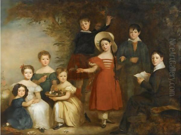 Portrait Of The Burn-Murdoch Family Of Gartincaber Oil Painting by William Smellie Watson