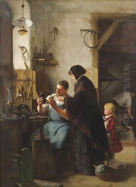 The Old Sewing Machine Oil Painting by Robert Koehler