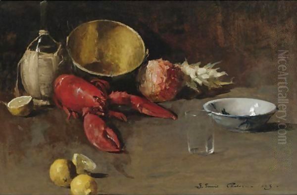 Still Life With Lemons And Lobster Oil Painting by Emil Carlsen