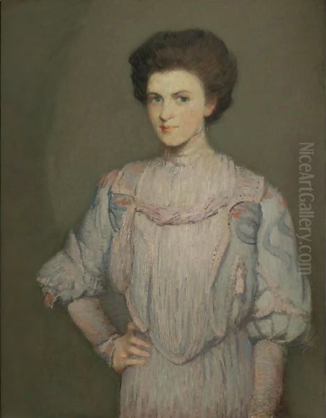 An American Girl Oil Painting by Julian Alden Weir