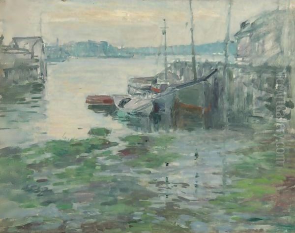 Gloucester Harbor 2 Oil Painting by Paul Cornoyer