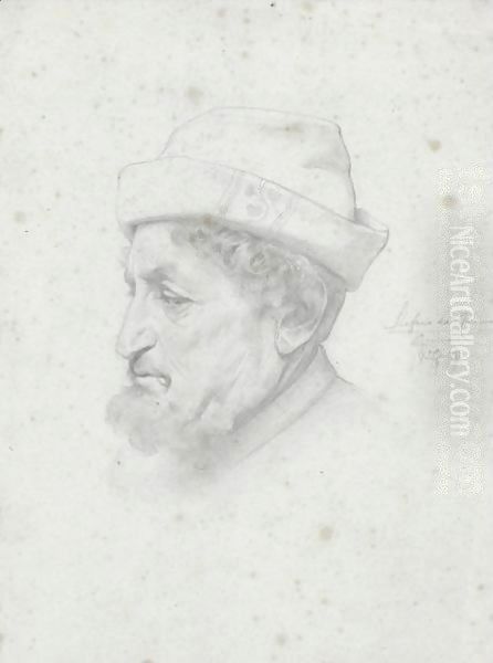 Study Of A Bust Of The Poet Bellini Oil Painting by Lord Frederick Leighton