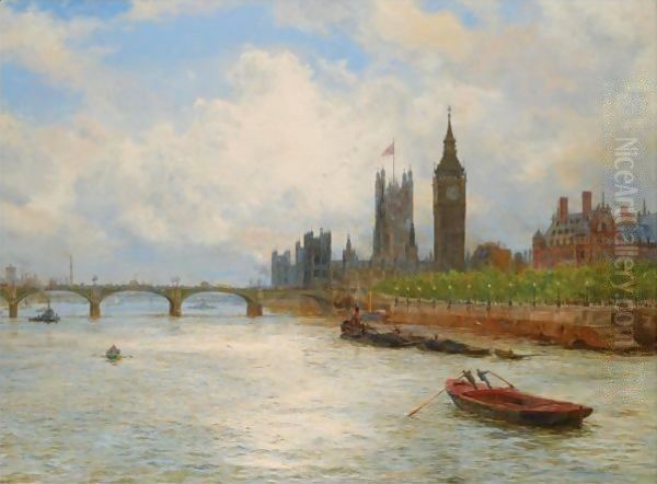 The Houses Of Parliament Oil Painting by William Lionel Wyllie