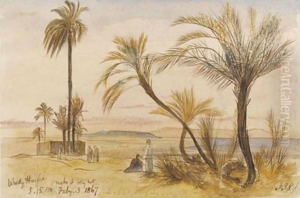 Wady Halfen, Egypt Oil Painting by Edward Lear