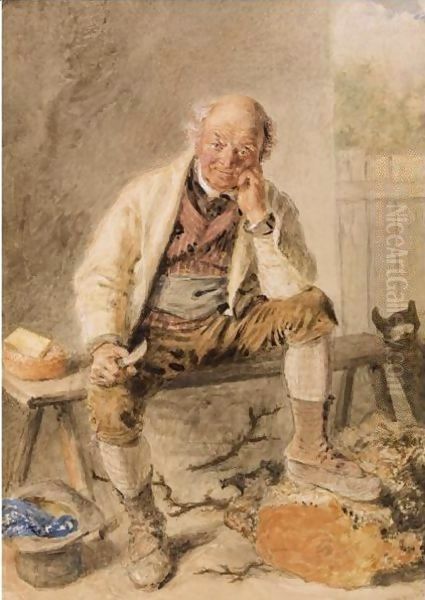 The Carpenter's Lunch Oil Painting by William Henry Hunt