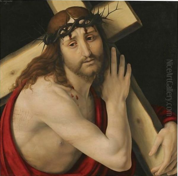 Christ Carrying The Cross 2 Oil Painting by Andrea Solario