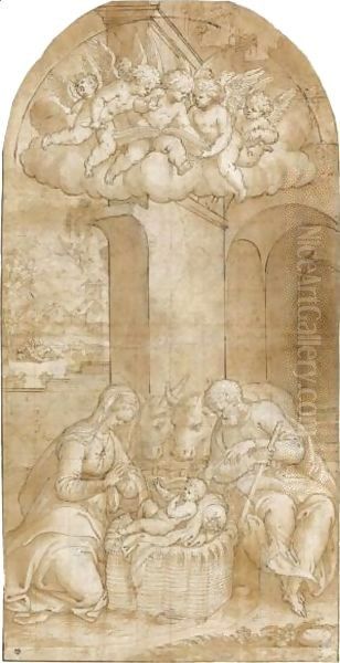 The Nativity Oil Painting by Bernardino Campi