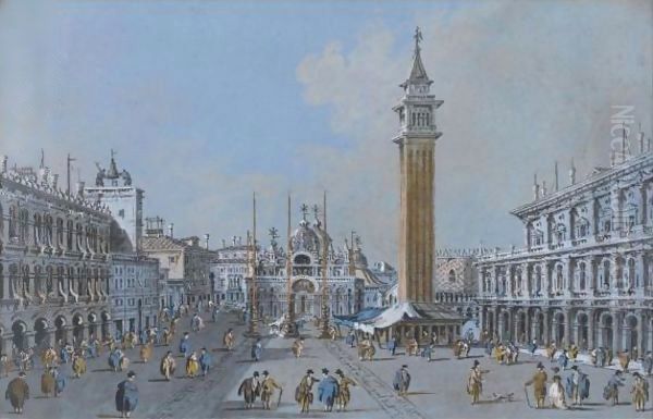 View Of Piazza San Marco Oil Painting by Giacomo Guardi