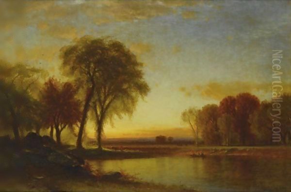 Autumn In The Genesee Valley Oil Painting by Samuel Colman