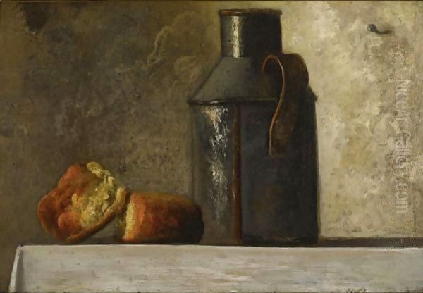 Still Life With Milk Can And Biscuits Oil Painting by John Frederick Peto