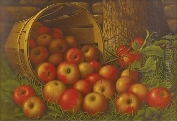 Basket Of Apples 3 Oil Painting by Levi Wells Prentice