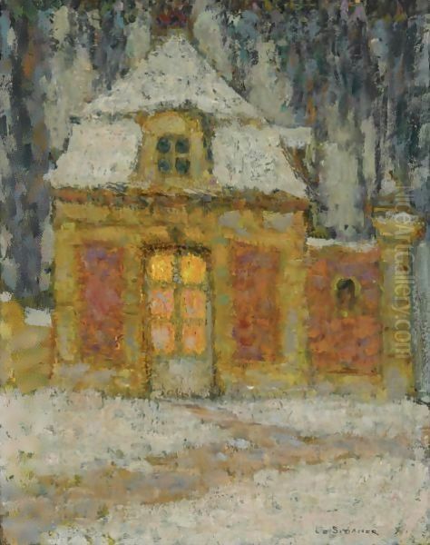 Neige, Versailles Oil Painting by Henri Eugene Augustin Le Sidaner