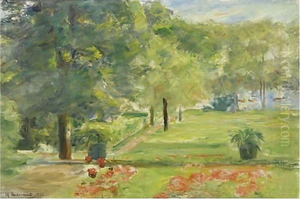 Flower Terrace, Wannsee Garden To The East Oil Painting by Max Liebermann