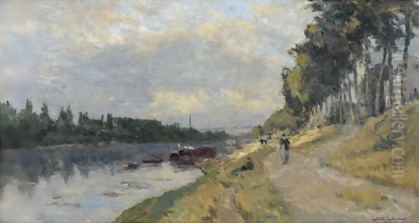 Les Bords De La Seine A Puteaux Oil Painting by Albert Lebourg