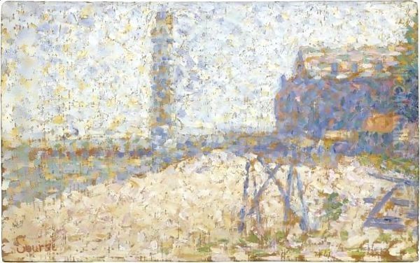 L'Hospice Et Le Phare De Honfleur Oil Painting by Georges Seurat